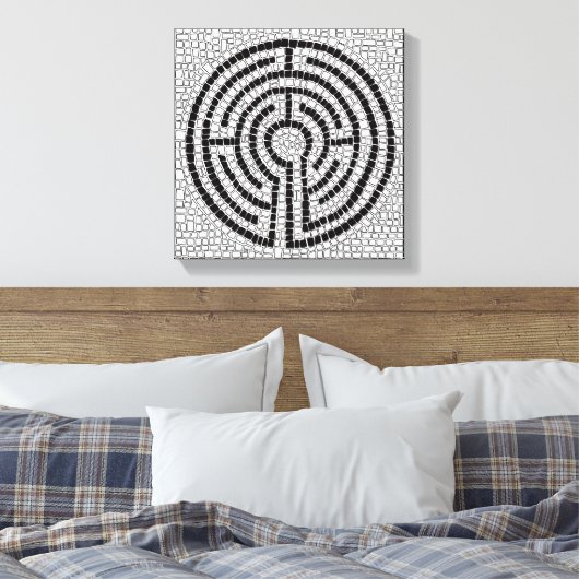 LABYRINTH VII 12x12 Ingewikkeld Canvas (.75" Diep) (Insitu (Slaapkamer))