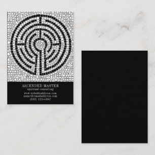 LABYRINTH VII 3.5x2.5 Visitekaartje - Zwart Notitiekaartje