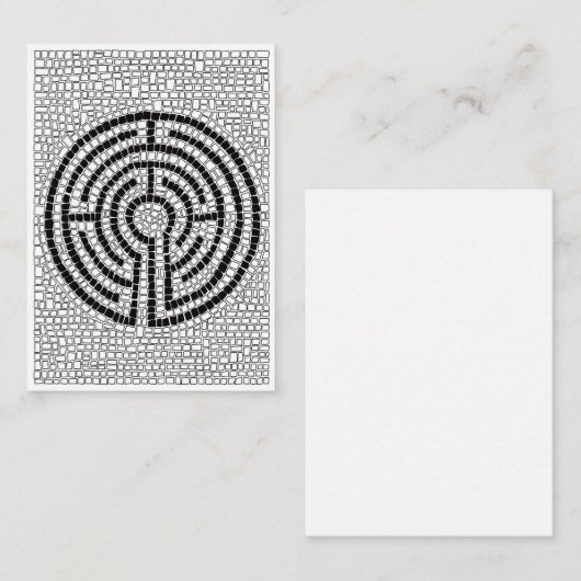 LABYRINTH VII 3.5x2.5 Vlakke Nota Kaart Notitiekaartje (Voorkant / Achterkant)