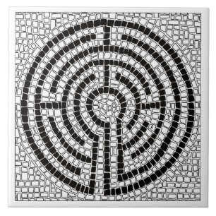 LABYRINTH VII 6x6 Keramische tegel - Wit Tegeltje