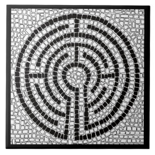 LABYRINTH VII 6x6 Keramische Tegel - Zwart Tegeltje