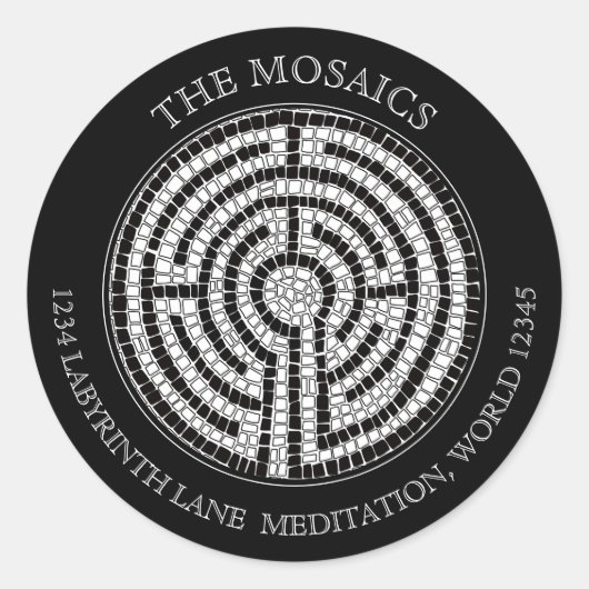 LABYRINTH VII Afdichtingen voor grote adresenvelop Ronde Sticker (Voorkant)