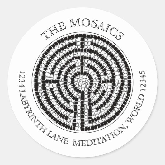 LABYRINTH VII Afdichtingen voor kleine adresenvelo Ronde Sticker (Voorkant)