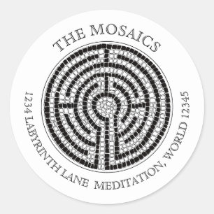 LABYRINTH VII Afdichtingen voor kleine adresenvelo Ronde Sticker