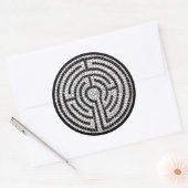 LABYRINTH VII Grote ronde Stickers - Zwart (Envelop)