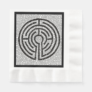 LABYRINTH VII Lunch Servet - Zwart