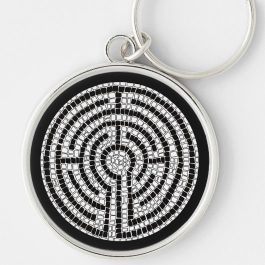 LABYRINTH VII Premium ronde Sleutelhanger (Voorkant)
