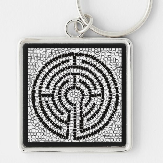 LABYRINTH VII Premium Square Sleutelhanger (Voorkant)