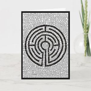 LABYRINTH VII Wenskaart / Zwart Kaart