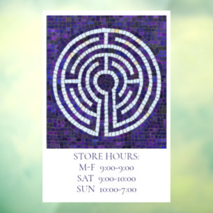 LABYRINTH VIII 12x18 Venster Cling +Text Raamsticker