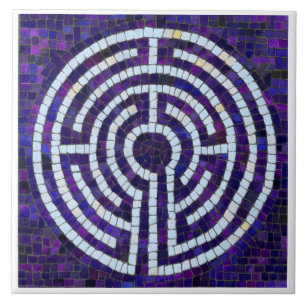LABYRINTH VIII 6x6 Keramische tegel - Wit Tegeltje