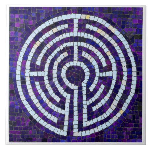 LABYRINTH VIII 6x6 Keramische tegel - Wit Tegeltje (Voorkant)