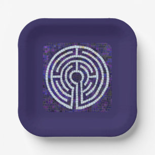 LABYRINTH VIII 7" Vierkante Papieren Borden - Paar Bordje
