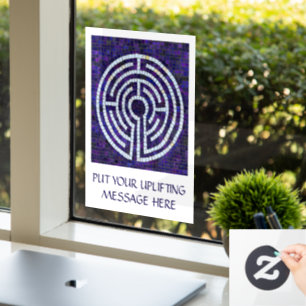 LABYRINTH VIII 8x11 Venster Cling +Text Raamsticker