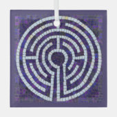 LABYRINTH VIII Glazen Vierkant Ornament (Voorkant)