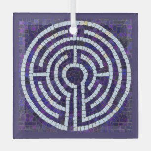LABYRINTH VIII Glazen Vierkant Ornament