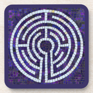 LABYRINTH VIII Harde Plastic Onderzetters - Paars