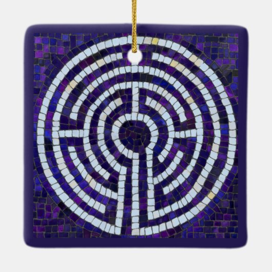 LABYRINTH VIII Keramisch Vierkant Ornament (Achterkant)