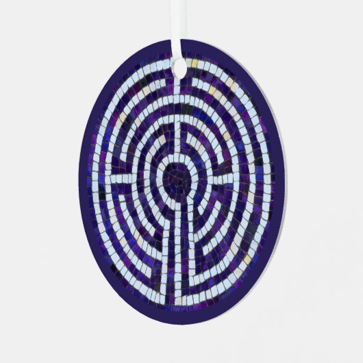 LABYRINTH VIII Metal Circle-Ornament Metalen Ornament (Voorkant links)