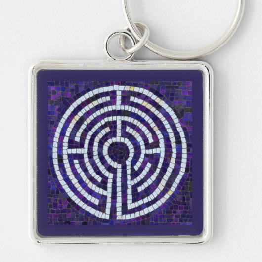 LABYRINTH VIII Premium Vierkante Sleutelhanger (Voorkant)