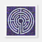 LABYRINTH VIII Vierkante Magneet - Wit (Voorkant)