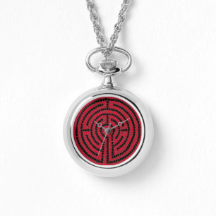 LABYRINTH X Zilveren Horloge aan Ketting