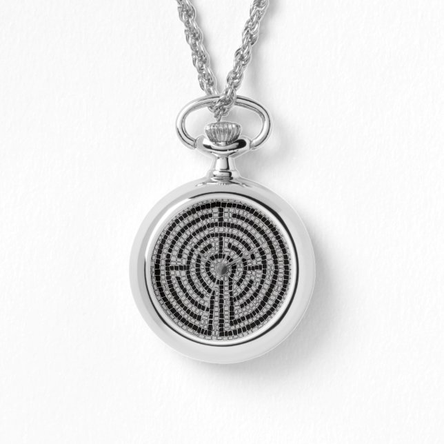 LABYRINTH XVII Silver Ketting Watch (Voorkant)