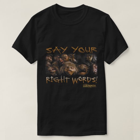Labyrinth zeg je juiste woorden t-shirt (Design voorkant)