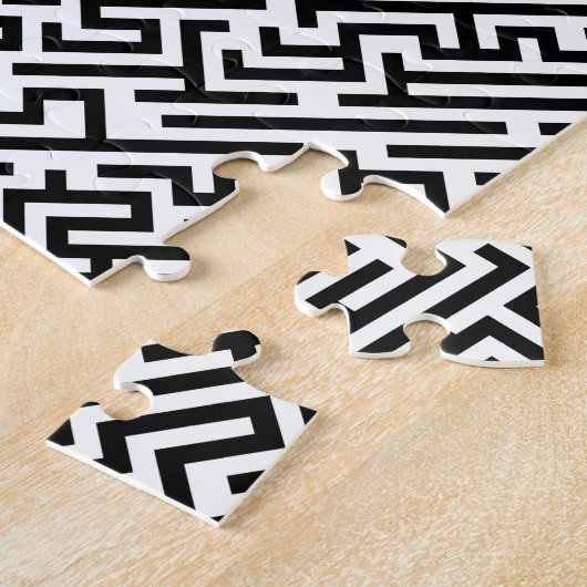 Labyrinth - zwart-wit patroon legpuzzel (Zijkant)