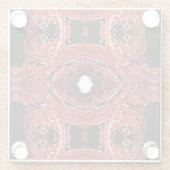 Labyrinthine Abstract Red Black White Fluid Art Glazen Onderzetter (Achterkant)