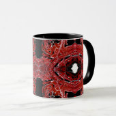 Labyrinthine Abstract Red Black White Fluid Art Mok (Voorkant rechts)