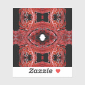 Labyrinthine Abstract Red Black White Fluid Art Sticker (Vel)
