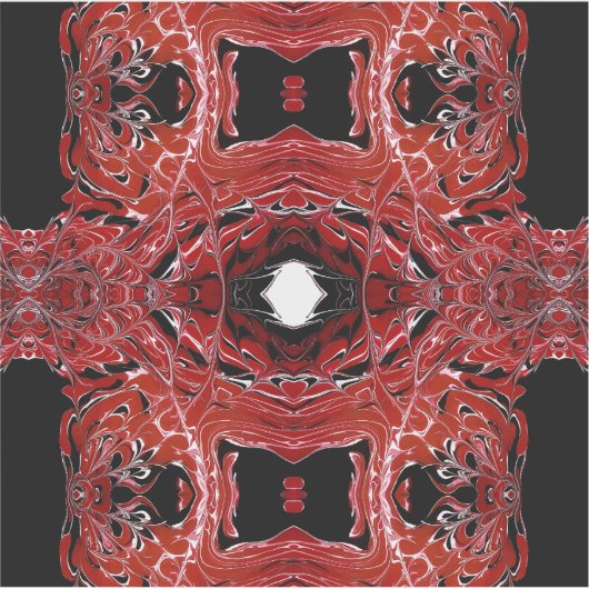 Labyrinthine Abstract Red Black White Fluid Art Sticker (Voorkant)