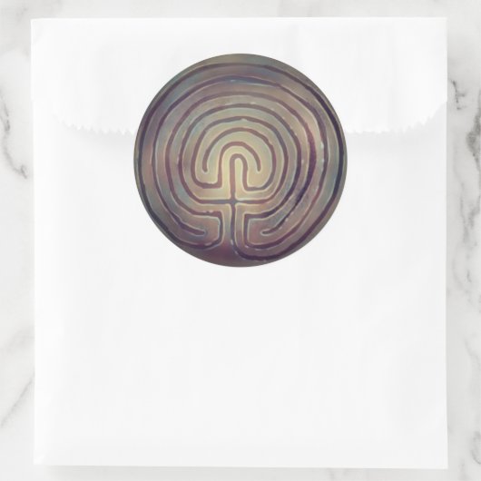 Labyrintsymbool Ronde Sticker (Tas)