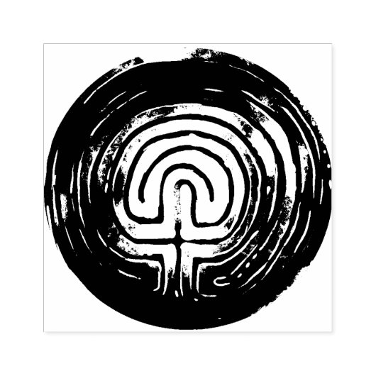 Labyrintsymbool Rubberstempel (Afrduk)