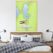 Lac Besson France kaart reisposter Canvas Afdruk (Insitu (Slaapkamer))