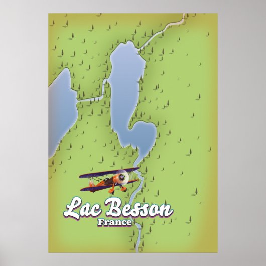 Lac Besson France kaart reisposter Poster (Voorkant)