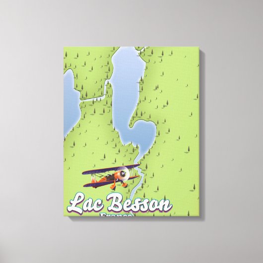 Lac Besson Frankrijk kaart reisposter Canvas Afdruk (Voorkant)
