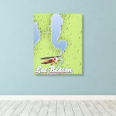 Lac Besson Frankrijk kaart reisposter Canvas Afdruk (Insitu (Houten vloer))