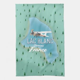 Lac Blanc,Chamonix, frankrijk kaart Theedoek