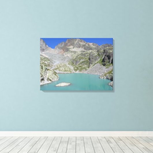 Lac Blanc Franse Alpen Canvas Afdruk (Insitu (Houten vloer))