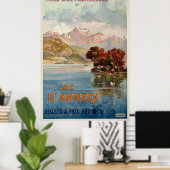 Lac d'Annecy/Annecy, Savoy, Frankrijk/Vintage Trav Poster (Thuiskantoor)