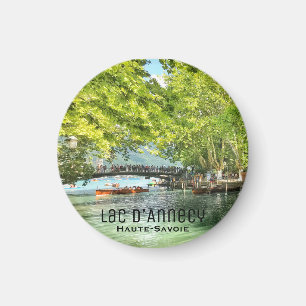 Lac d'Annecy, Haute-Savoie Round Magnet