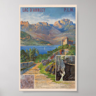 Lac d'Annecy PLM Frankrijk Vintage Poster 1890
