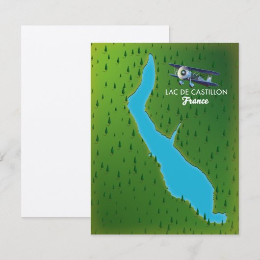 Lac de Castillon Frankrijk kaart (Voorkant / Achterkant)