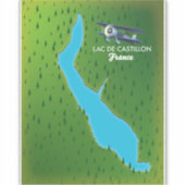 Lac de Castillon Frankrijk kaart Sticker (Voorkant)