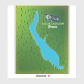 Lac de Castillon Frankrijk kaart Sticker (Vel)