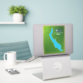 Lac de Castillon Frankrijk kaart Sticker (Laptop op bureau)