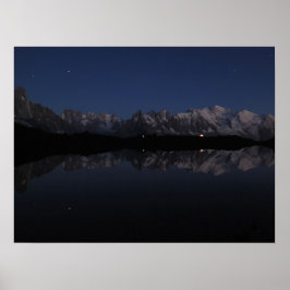 Lac de Cheserys bij nacht Franse Alpen Poster