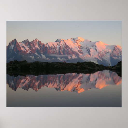 Lac de Cheserys zonnebrand Franse alpen Poster (Voorkant)